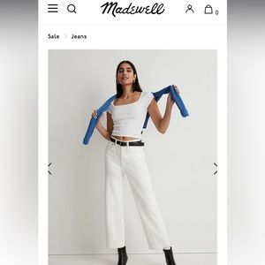 Madewell Perfect Vintage Wide Leg Crop Jean. Tile White. 30 Tall. New, tags on.